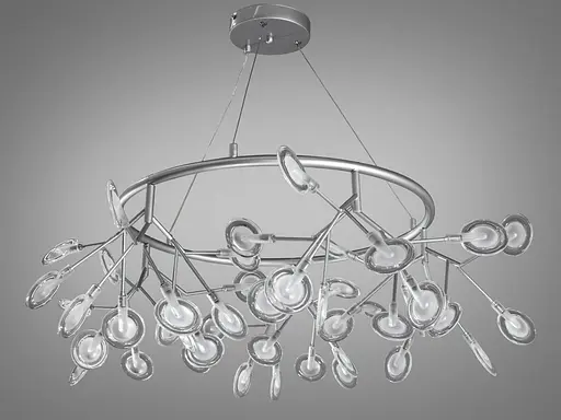 Эффектная люстра подвесная для кухни "Светлячок", 45 ламп, хром сатин - фото 2