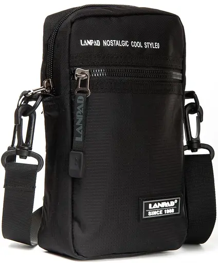 Невелика чоловіча сумка через плече чорна Lanpad sum0028757 - фото 1