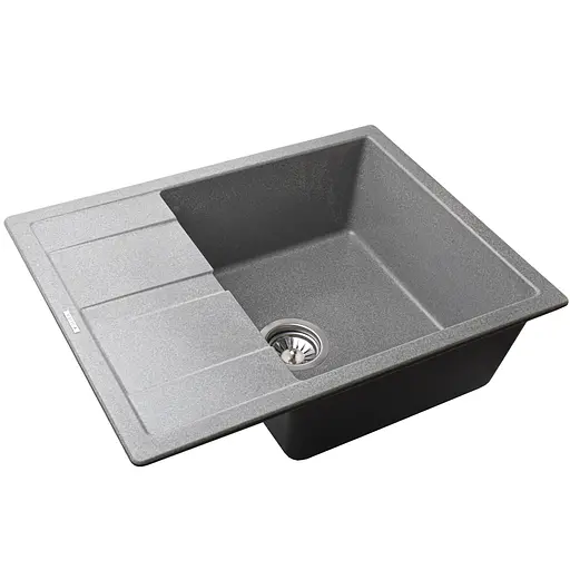 Гранитная мойка Mira ONZA серый 650x500 мм для кухни устойчива к царапинам безопасна для пищи - фото 3