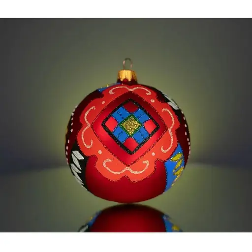 Набір ялинкових прикрас Різдвяні історії Код нації: Гуцульщина 3 кулі скло (4820001112986) - фото 4