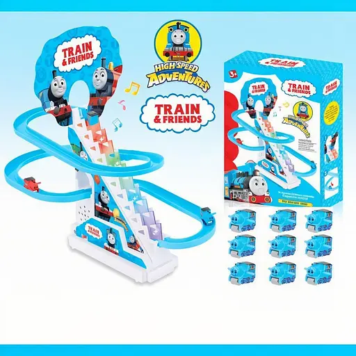 Игрушечный трек 668-7 B 9 поездов, мелодия, подсветка - фото 2