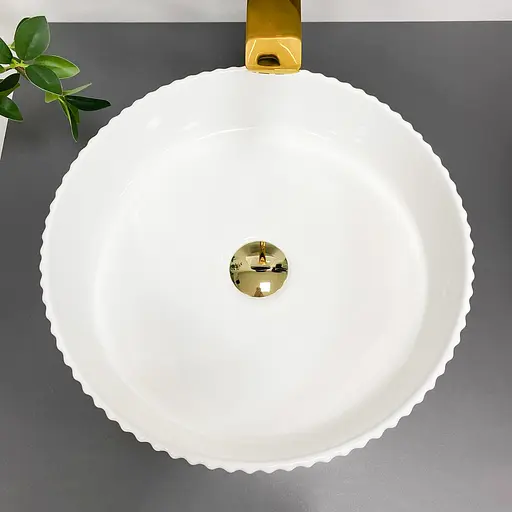 Умивальник VBI Brindisi M white накладний VBI-014102, Білий - фото 4