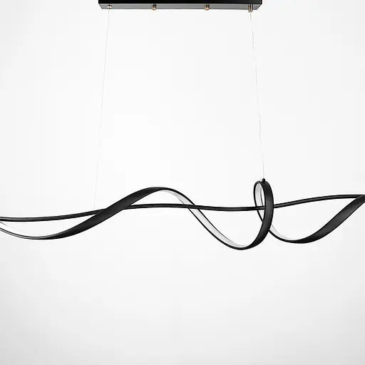 Хвилеподібна люстра у чорному корпусі в 2-х розмірах | Арт. H 26L BK | Line F - фото 10