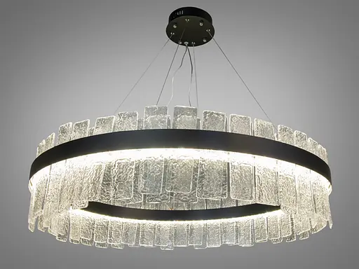 Підвісна люстра Diasha 817 чорна кришталева LED 190Вт - фото 1