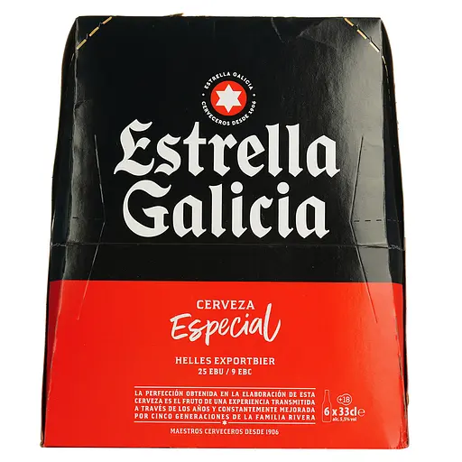 Упаковка пива Estrella Galicia Especial светлое 5.5% 1.98 л (0.33 л x 6 шт.) - фото 4