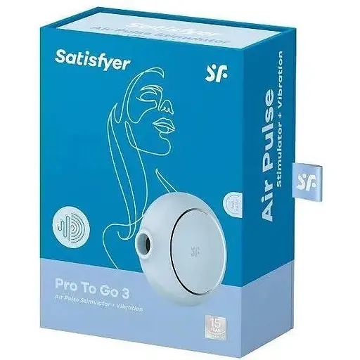 Вакуумный стимулятор Satisfyer Pro To Go 3 Голубий - фото 6