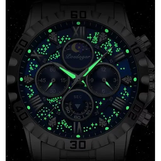 Мужские наручные часы Poedagar MoonLight (Серебристый) - фото 7