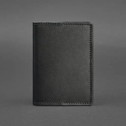 Кожаная обложка для паспорта и военного билета 1.3 черная Краст - фото 6