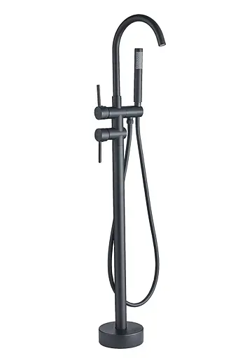 Змішувач для ванни Rea Ortis чорний підлоговий REA-B0232 Чорний - фото 1