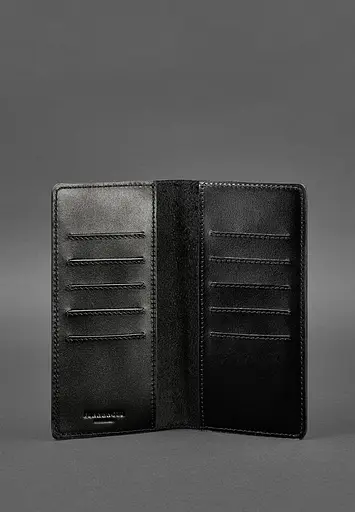 Шкіряне портмоне-купюрник 11.0 чорне Краст - фото 4