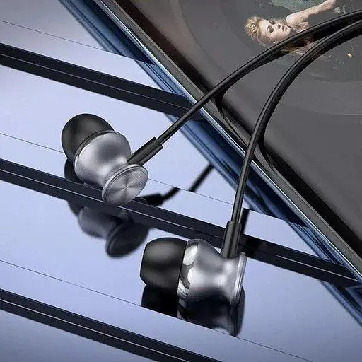 Дротові навушники Hoco M106 Fountain metal універсальні earphones with microphone, 3.5mm, 1.2m, grey - фото 6