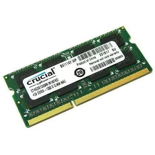 Оперативна пам'ять для ноутбука Crucial 1Rx8 SO-DIMM DDR3 4GB 1333MHz PC3L-10600 1.35v/1.5v Б/В