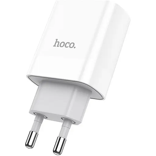 Сетевое зарядное устройство Hoco C80A USB-A/USB-C 18W White [124885] - фото 2