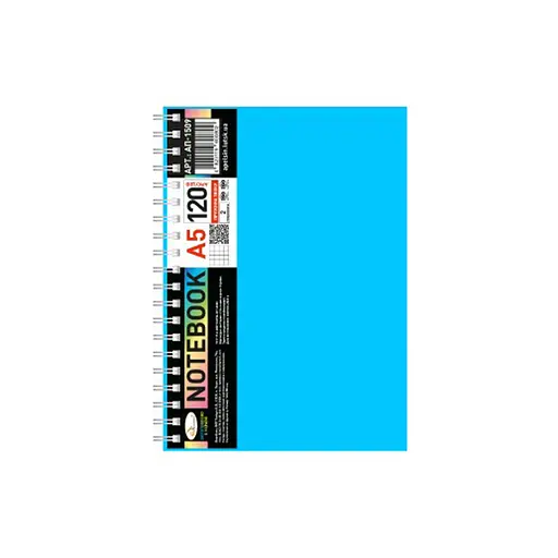 Блокнот А5 АП-1509(Blue) 120 листов, пружина сбоку