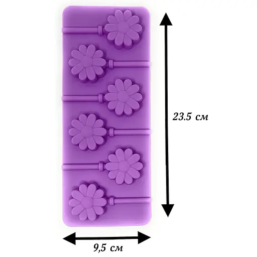 Силиконовая форма для леденцов и конфет на палочке "Цветок", Kitchen Master Фиолетовый 81886 - фото 3