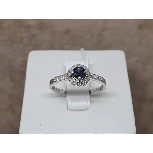 Золотое кольцо Гаразд с бриллиантами и сапфиром. 3023353Б 17 - фото 4