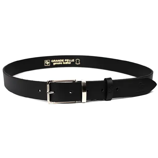 Ремінь шкіряний Grande Pelle чорний 120х3.5х0.5 см acs0032041 - фото 2
