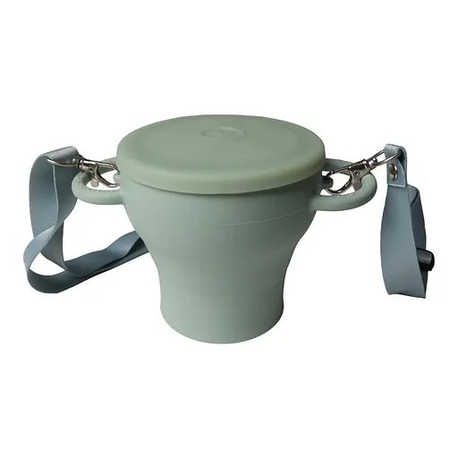 Безопасная пищевая силиконовая складная чашка oldbro 450 мл olive - фото 3