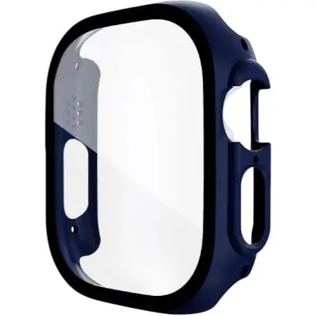 Чехол-накладка DK Пластик Soft-Touch Glass Full Cover для Apple Watch 49mm (dark blue)