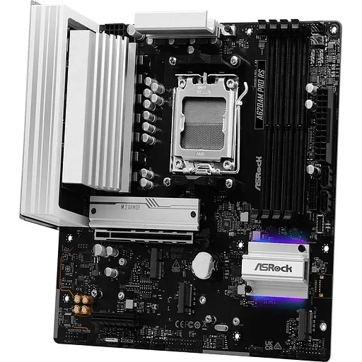ASRock A620AM PRO RS (AM5/A620A, 4*DDR5, PCIex16, DP/HDMI, 2xSATA, 3xM.2, 2.5GLan, 8ch, mATX) - фото 2