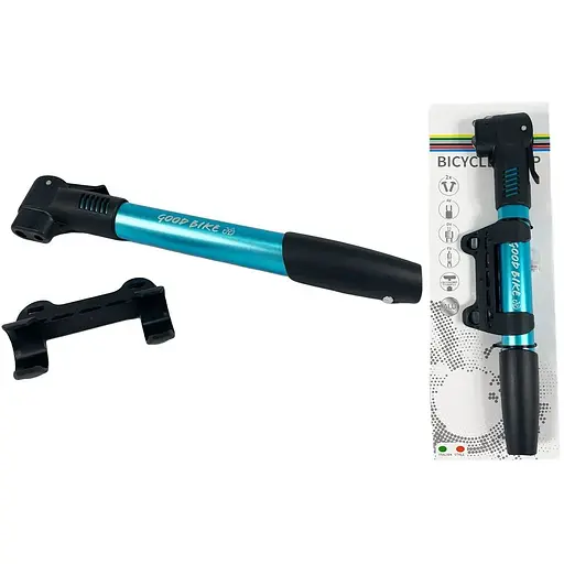 Насос ручной для велосипеда Good Bike Dual Alu в алюминиевом корпусе AV, FV, DV синий (92518B-IS) - фото 8