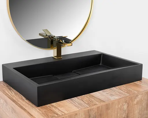 Умивальник Rea Goya black mat 70 накладний чорний матовий REA-U8802, Чорний матовий - фото 2