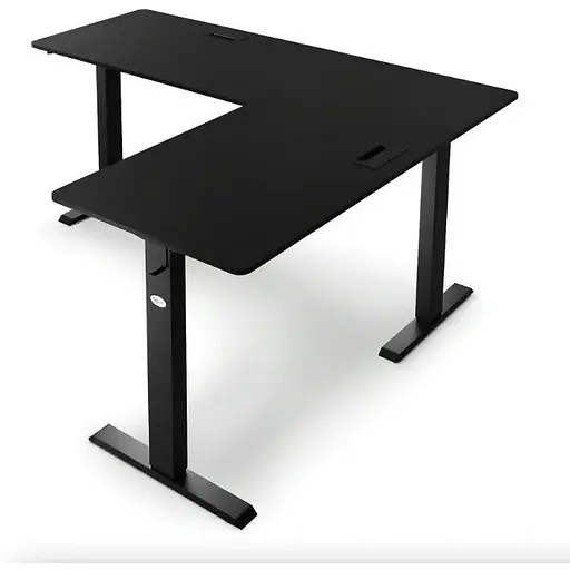 Компьютерный угловой стол Di Volio Montaro с регулируемой высотой черный - фото 7