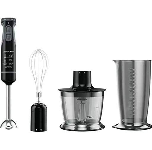 Блендер 3 в 1 Silver Crest SSMS 600 D4 black (миксер чоппер блендер) - фото 1