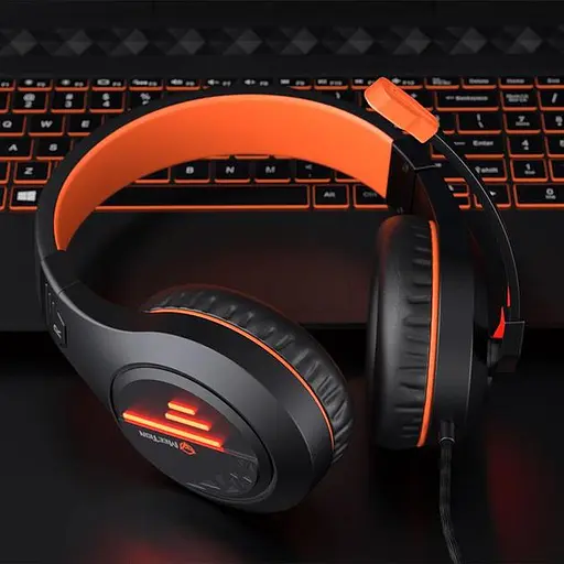 Дротова гарнітура MeeTion Gaming Backlit MT-HP021, USB, 3.5mm, 1.8m, black-orange - фото 7