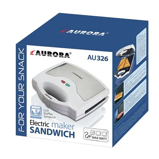 Мультимейкер (бутербродниця-вафельниця-гриль) Aurora AU 326 - фото 2