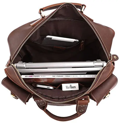 Кожаная мужская сумка Vintage 43х31х13 см sum0020128 - фото 8