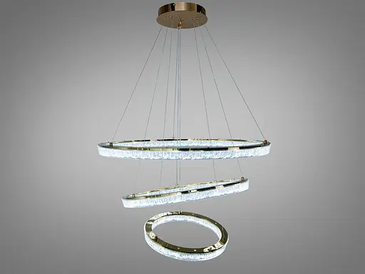 Подвесная LED люстра кольца белая 220 Вт 38-40 м² - фото 1
