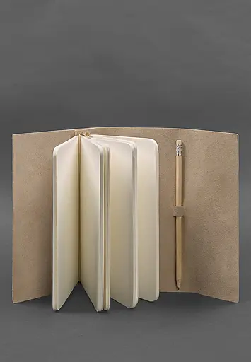 Женский кожаный блокнот (Софт-бук) 1.0 Светло-бежевый - фото 3