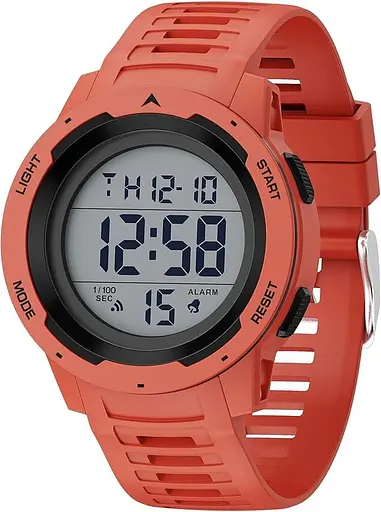 GOLDEN HOUR Мужские водонепроницаемые цифровые часы с широким экраном, легко читаемый дисплей в стиле милитари - фото 5