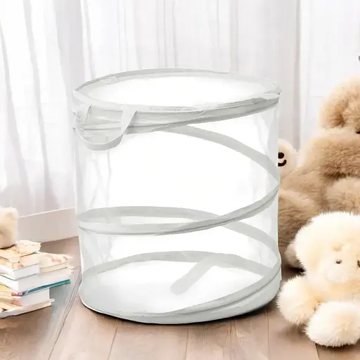 Корзина-бочка на пружине Handy Home Облако с крышкой на липучках 50х45х45 см белый (UC-132) - фото 8