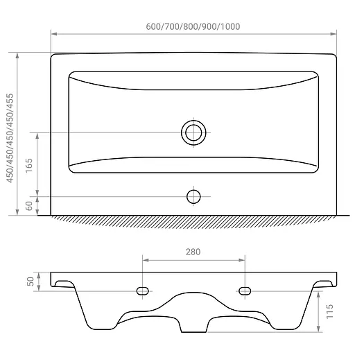 Тумба для підлоги RJ Forma-XO з умивальником Como K32-004-BOX 80 см Білий RJFU013-0180WHSET(RJFU013-0180WH+K32-004-BOX) Білий - фото 3