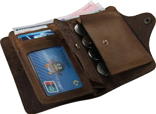 Мужской кожаный кошелек Vintage 15х10 см acs0015346 - фото 10