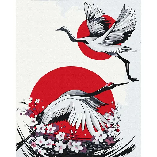 Картина за номерами Японський журавель Yana Biluhina Brushme 40x50 см кольорова 000278045