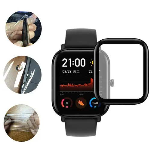 Защитная пленка Amazfeel для смарт-часов Amazfit GTS/GTS2 с рамкой 1 шт. - фото 6