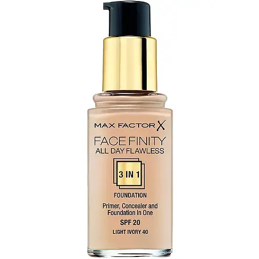 Тональная основа Max Factor Facefinity All Day Flawless 3 в 1 тон 40 (Light Ivory) 30 мл - фото 2