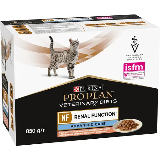 Вологий корм для кішок Purina Pro Plan Veterinary Diets NF Renal Function Advanced Care При патології нирок З лососем 10 x 85 г (7613287873699) - фото 3