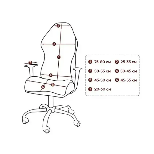 Эластичный защитный чехол на компьютерное/игровое кресло Semi Chair Cover с подлокотниками - Black - L - фото 2