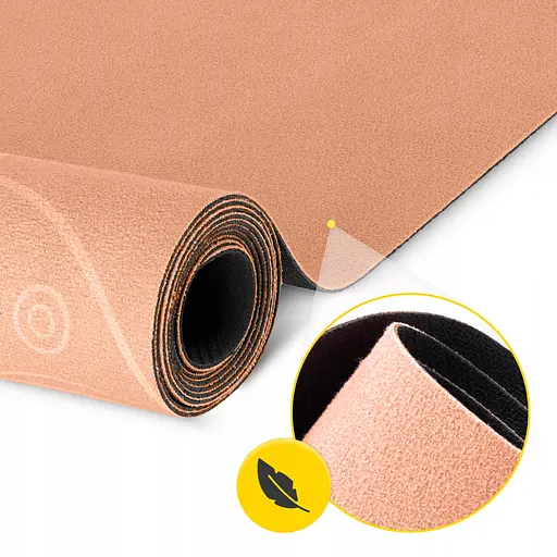 Коврик (мат) спортивный 4FIZJO замша 183 x 61 x 0.15 см для йоги и фитнеса Orange (P-5905973404402) - фото 4