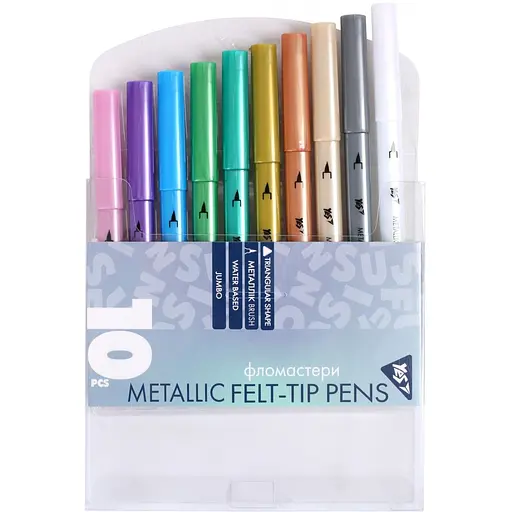 Фломастеры Yes Fusion 10 цветов металлик (650591) - фото 2