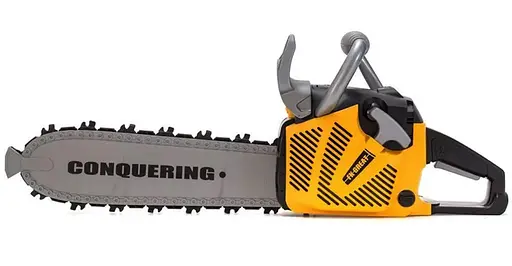 Дитячий ігровий набір бензопила з каскою та ліхтарем на батарейках з ефектами у коробці Power Tools Жовтий - фото 3