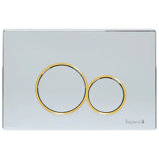 Клавіша змиву Imprese i-Frame i7117, хром, вставка золото, пластик хром i7117PC, Хром - фото 1