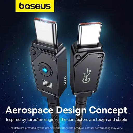 Дата кабель Baseus Unbreakable Series Fast Charging Type-C to Type-C 100W 1m (P10355800111-0) Black - фото 3