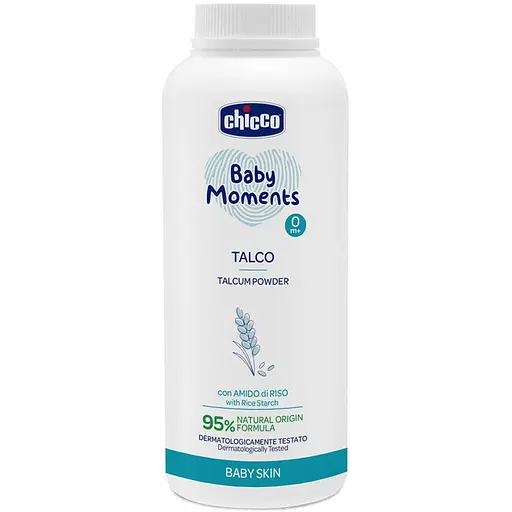 Тальк захисний Chicco Baby Moments з рисовим крохмалем 150 г (12258.00)
