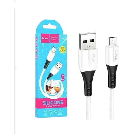 USB-кабель Hoco X82 Micro Silicone Cable 1 м білий