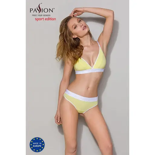 Спортивные трусики-стринги Passion PS007 Panties yellow L - фото 5